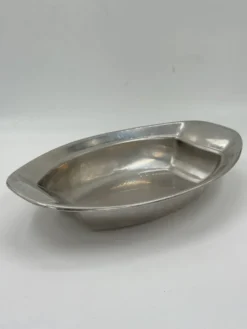Plat de service ovale compartimenté vintage en métal argenté