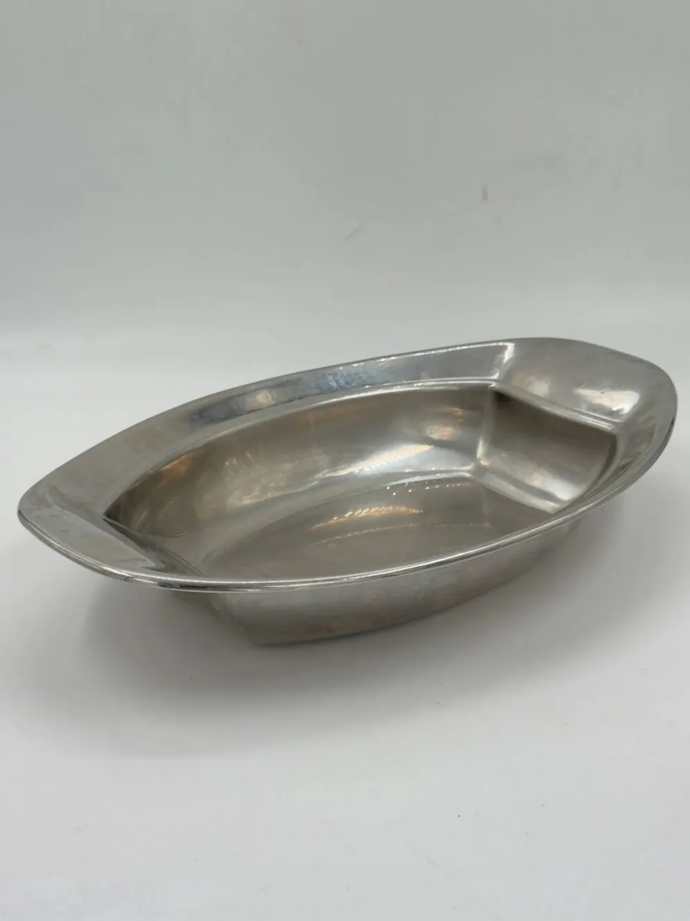 Plat de service ovale compartimenté vintage en métal argenté