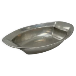 Plat de service ovale compartimenté vintage en métal argenté