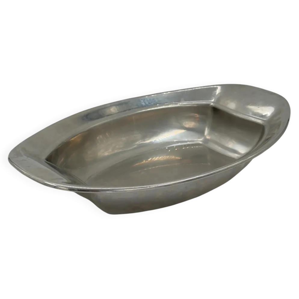 Plat de service ovale compartimenté vintage en métal argenté