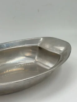 Plat de service ovale compartimenté vintage en métal argenté