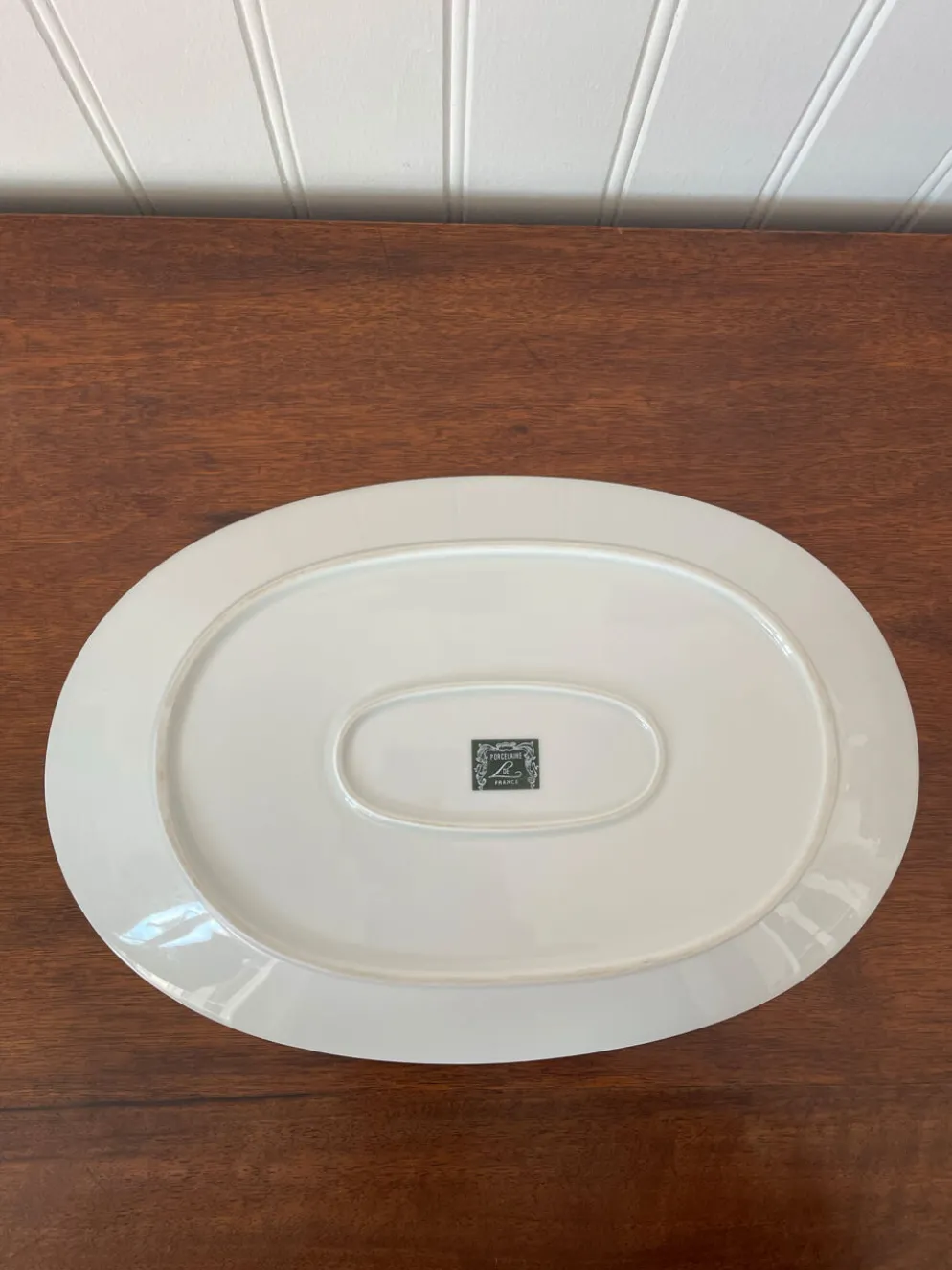 Plat de service ovale porcelaine de Paris