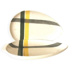 plat de service , ravier , beurrier jaune et vert