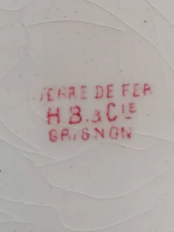 Plat de service terre de fer Hippolyte Boulenger & Cie Choisy-le-Roi