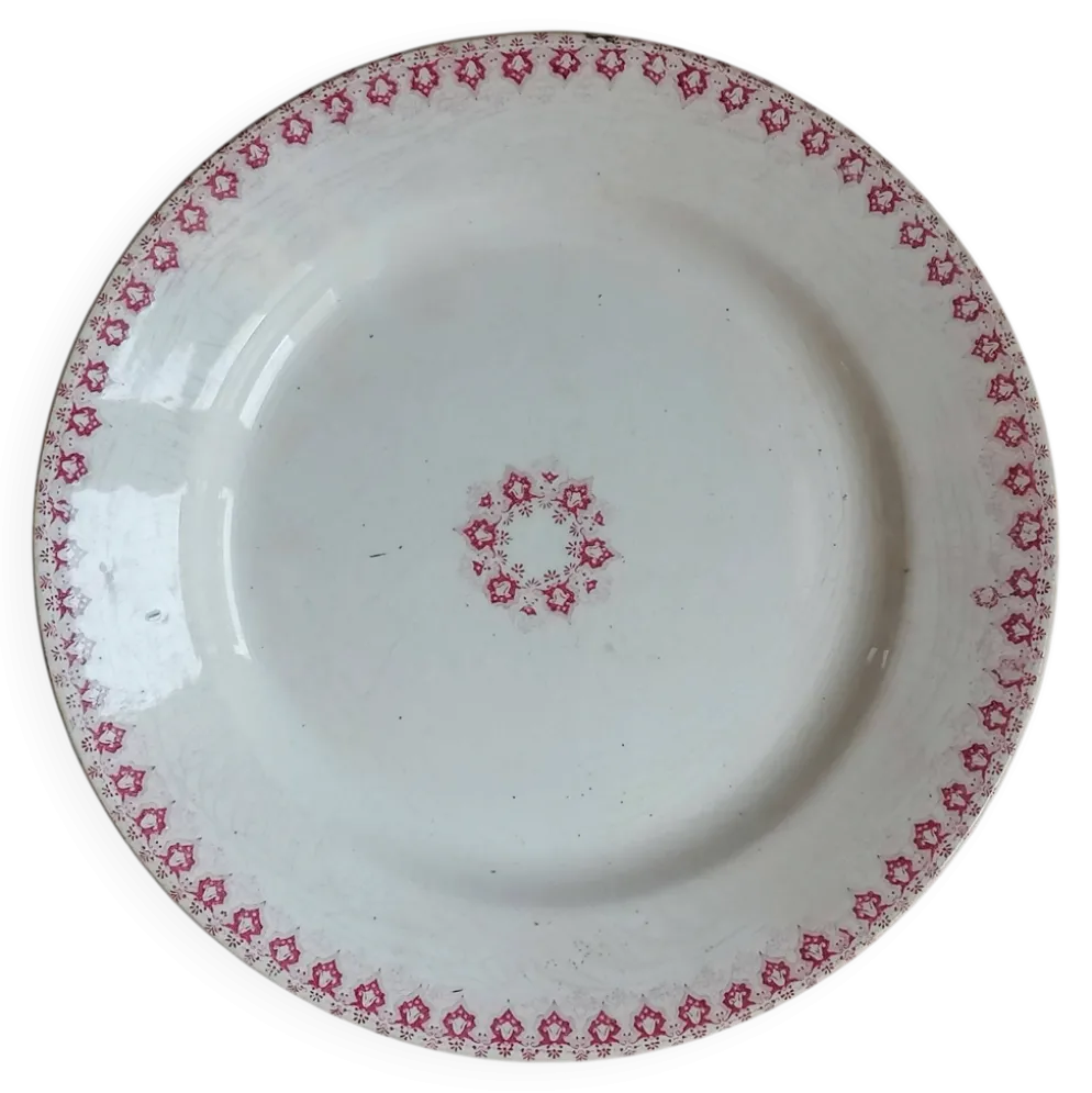 Plat de service terre de fer Hippolyte Boulenger & Cie Choisy-le-Roi