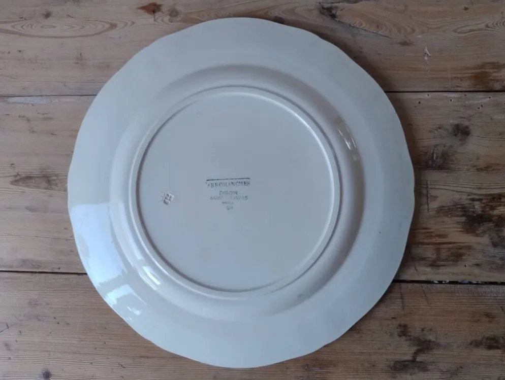 Plat de service vintage en faïence Digoin & Sarreguemines Arromanches
