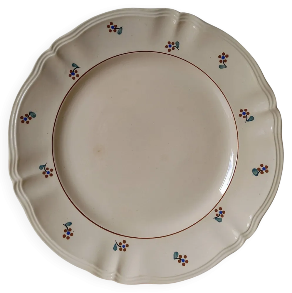Plat de service vintage en faïence Digoin & Sarreguemines Arromanches