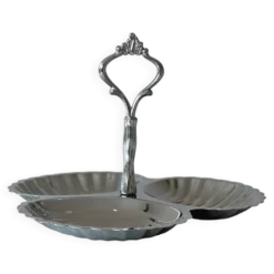 Plat de service vintage en inox brillant