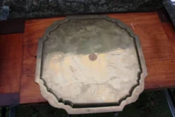 Plateau ancien en cuivre jaune – 36 cm – Made in India