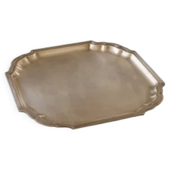 Plateau ancien en cuivre jaune – 36 cm – Made in India