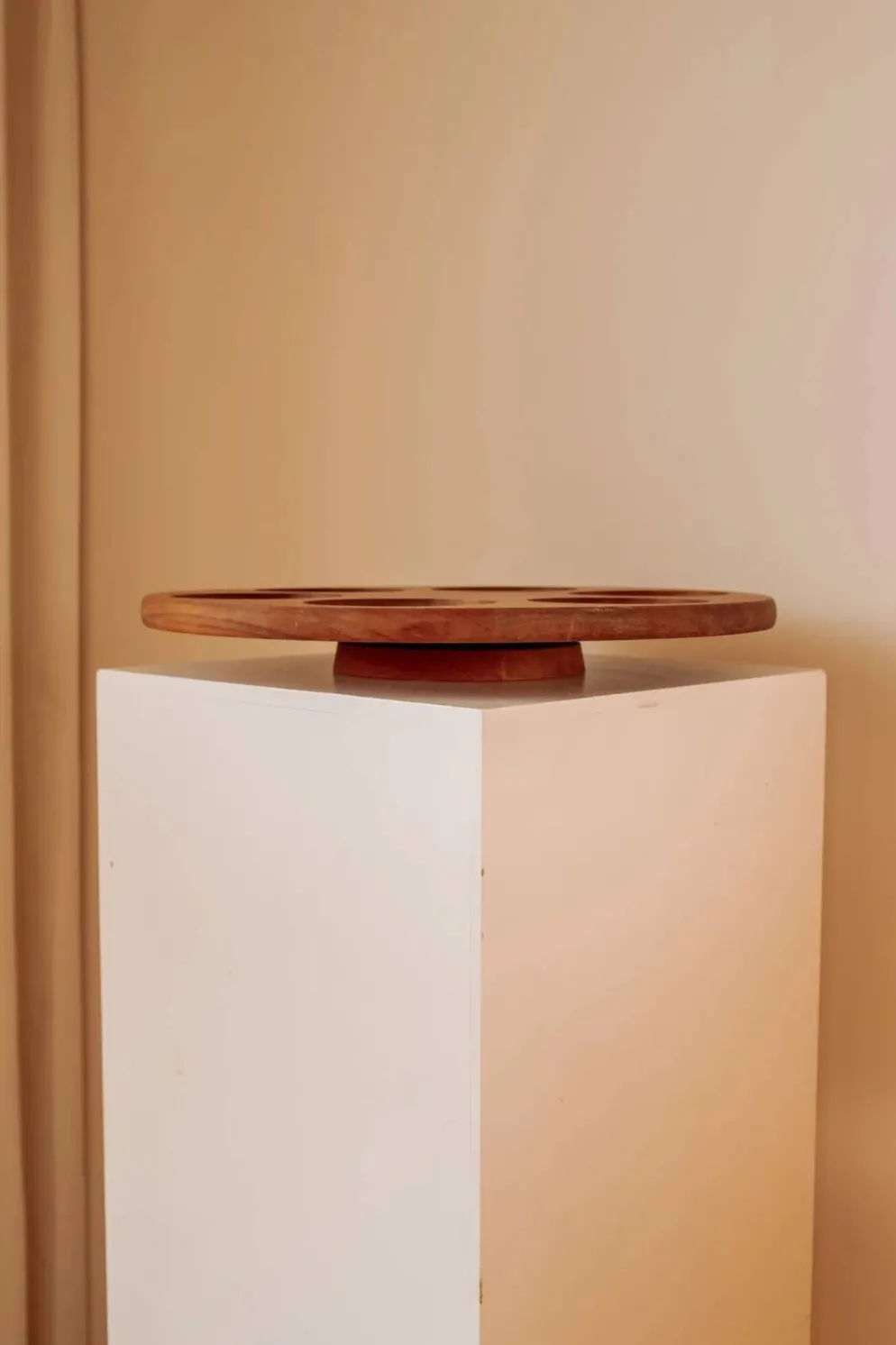 Plateau apéritif tournant « Lazy Susan » en teck