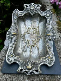 Plateau argenté Art Nouveau Jugendstil XIXe siècle