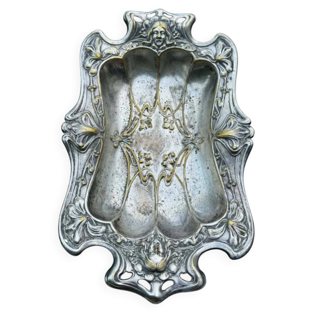 Plateau argenté Art Nouveau Jugendstil XIXe siècle