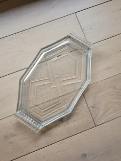 Plateau Art Déco en verre transparent