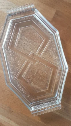 Plateau Art Déco en verre transparent