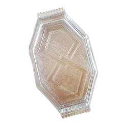 Plateau Art Déco en verre transparent