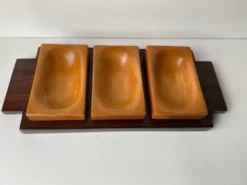 Plateau bois massif apéro /cocktail signé Max Meder