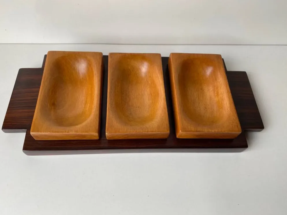 Plateau bois massif apéro /cocktail signé Max Meder