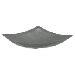 Plateau carré sculptural en aluminium brossé