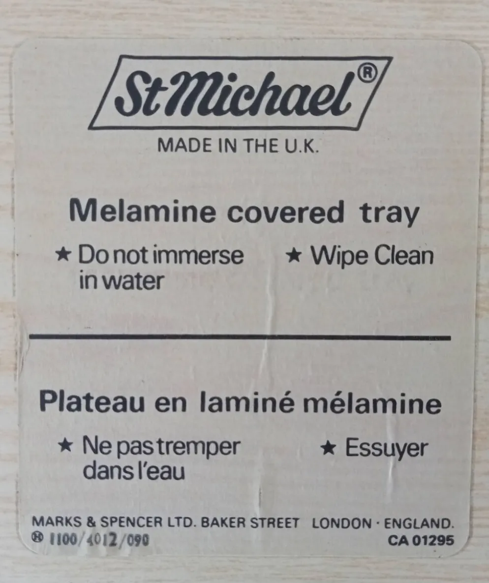 Plateau de service Anglais vintage Marks and Spencer