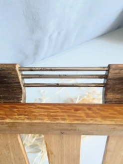 Plateau de service apéritif compartimenté en bois et verre vintage art déco