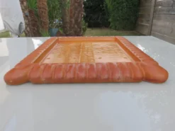 Plateau de service décoratif en résine, années 60