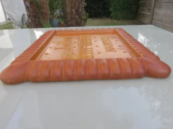 Plateau de service décoratif en résine, années 60
