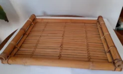 Plateau de service en bambou vintage