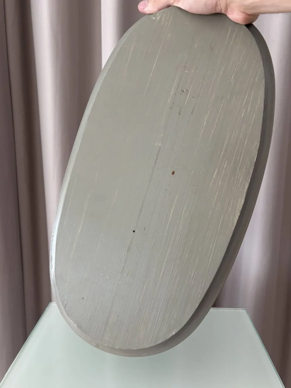 Plateau de service en bois peint à la main vintage | Art populaire scandinave | 43 cm