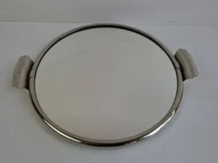 Plateau de service en chrome et miroir Art Déco tchécoslovaque, vers les années 1930.