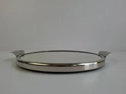 Plateau de service en chrome et miroir Art Déco tchécoslovaque, vers les années 1930.
