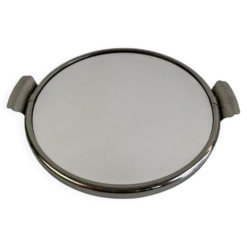 Plateau de service en chrome et miroir Art Déco tchécoslovaque, vers les années 1930.