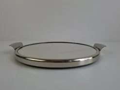 Plateau de service en chrome et miroir Art Déco tchécoslovaque, vers les années 1930.