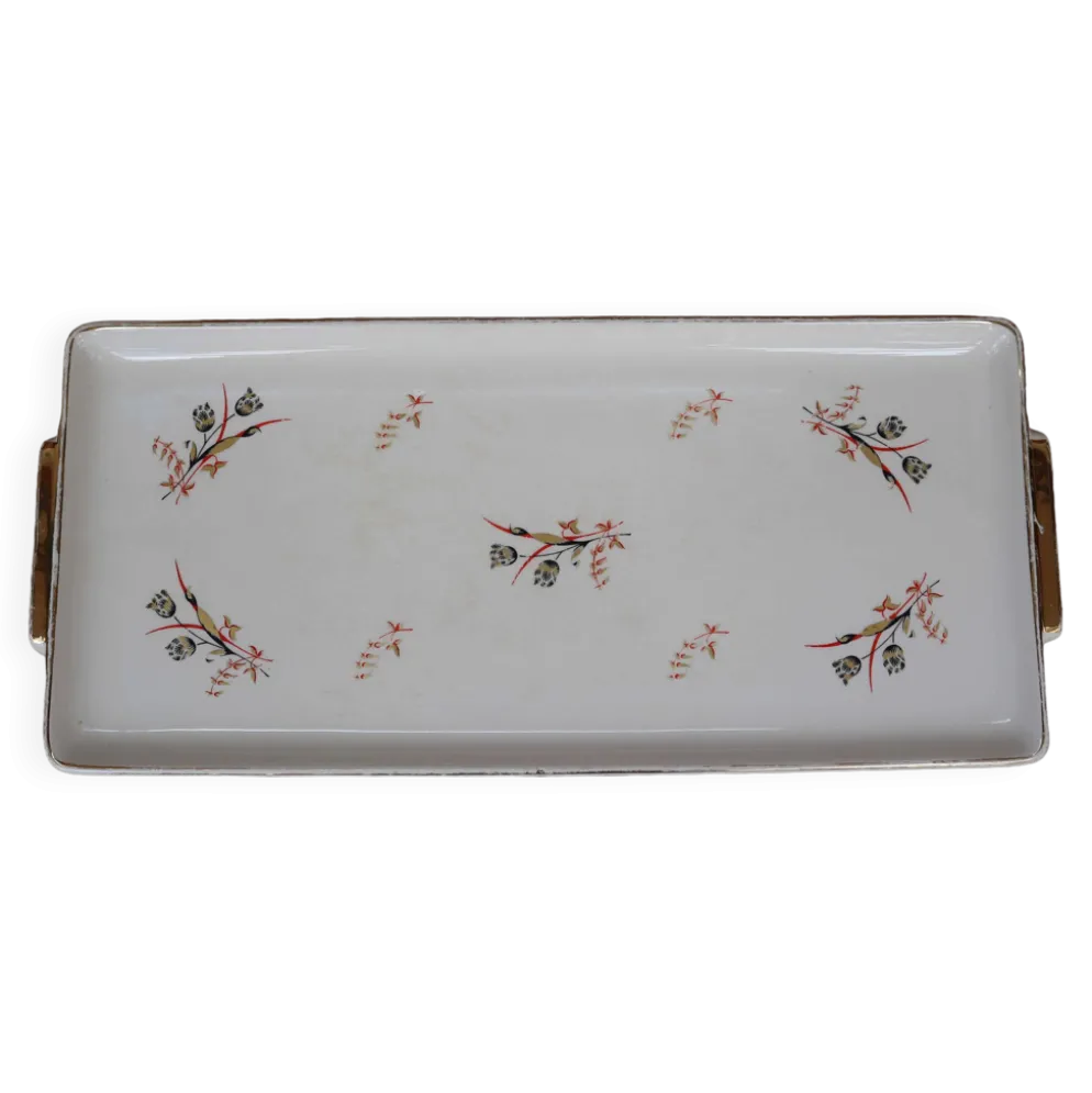 Plateau de service en porcelaine liseré doré Villeroy et Boch