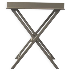 Plateau de service pliant et amovible en bois peint taupe