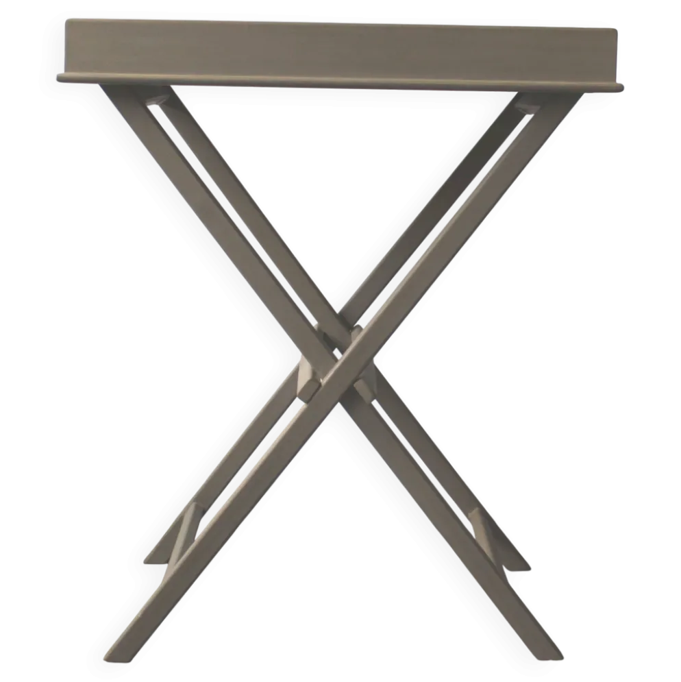 Plateau de service pliant et amovible en bois peint taupe