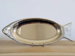Plateau de service poisson vintage WMF Cromargan, acier inoxydable
