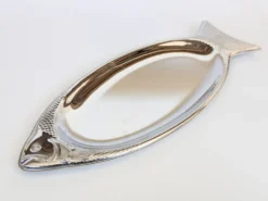 Plateau de service poisson vintage WMF Cromargan, acier inoxydable