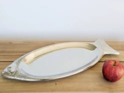 Plateau de service poisson vintage WMF Cromargan, acier inoxydable