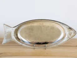 Plateau de service poisson vintage WMF Cromargan, acier inoxydable