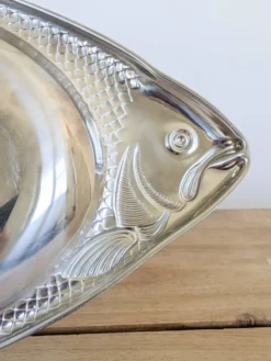 Plateau de service poisson vintage WMF Cromargan, acier inoxydable