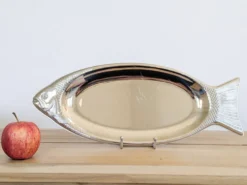 Plateau de service poisson vintage WMF Cromargan, acier inoxydable