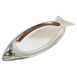 Plateau de service poisson vintage WMF Cromargan, acier inoxydable