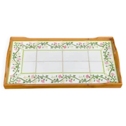 Plateau de service rectangulaire vintage rétro années 70