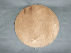 Plateau de service rond en chrome, verre et bois Art Déco, Tchécoslovaquie années 1930