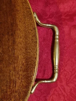 plateau de service rond en marqueterie italienne