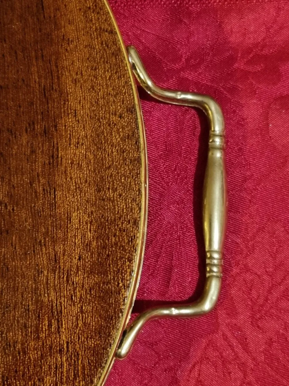 plateau de service rond en marqueterie italienne
