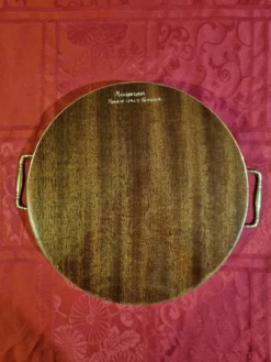 plateau de service rond en marqueterie italienne