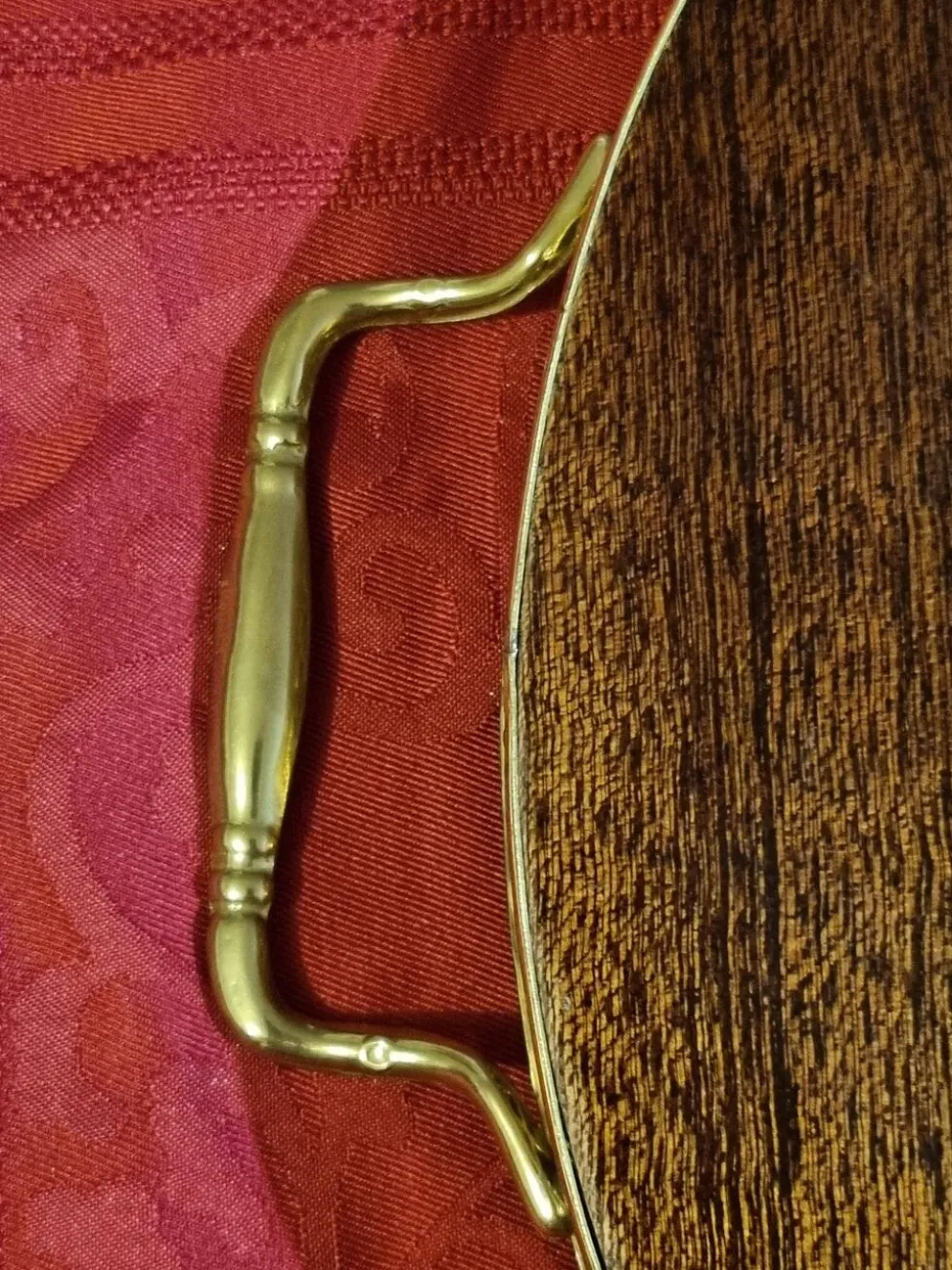 plateau de service rond en marqueterie italienne