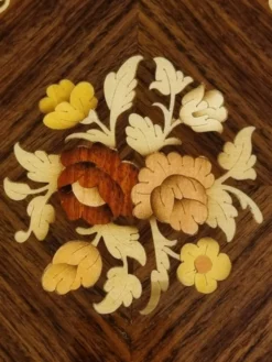 plateau de service rond en marqueterie italienne